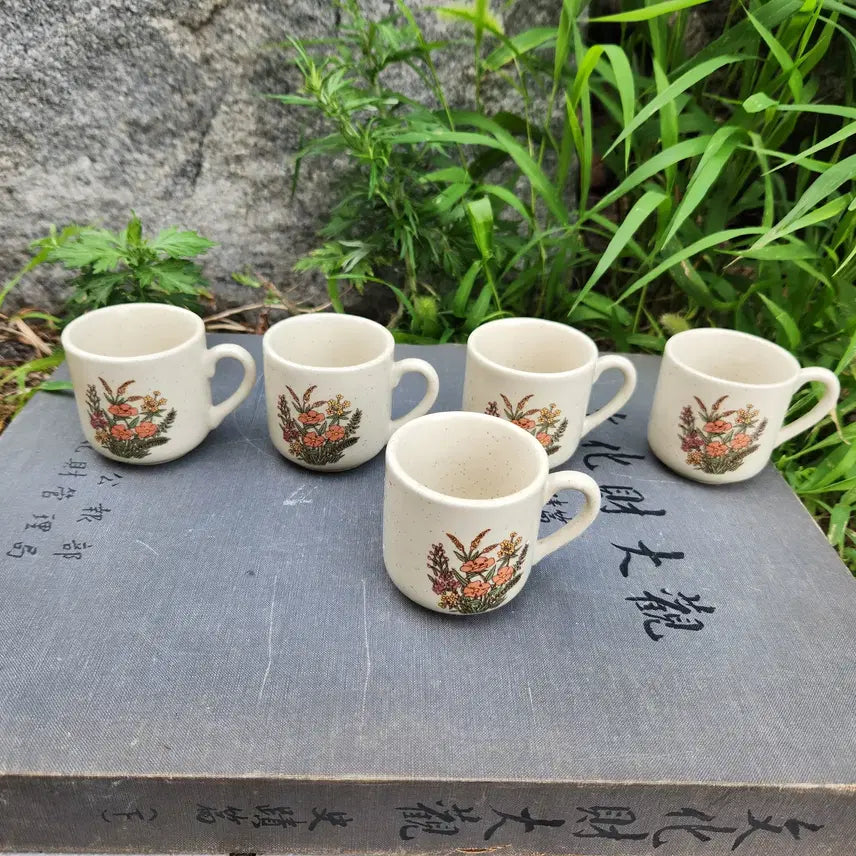 [BUNJANG] Vintage Espresso Cups Set of 5 / 에스프레소 도자기잔 5개 일괄판매