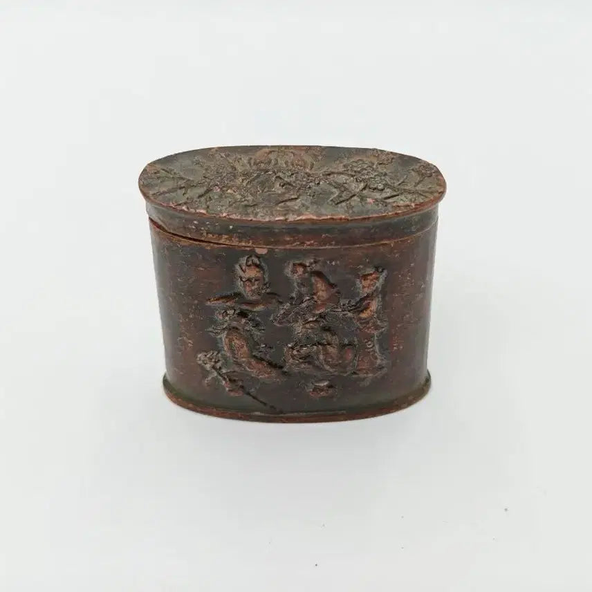 [BUNJANG] Qing Dynasty / Republic of China Period Bronze Incense Container with Figure Decoration - Chinese Antiques, Collectibles / [진품] 청말 민국시기 동제 인물문 향합 중국골동품 고미술품 수집품