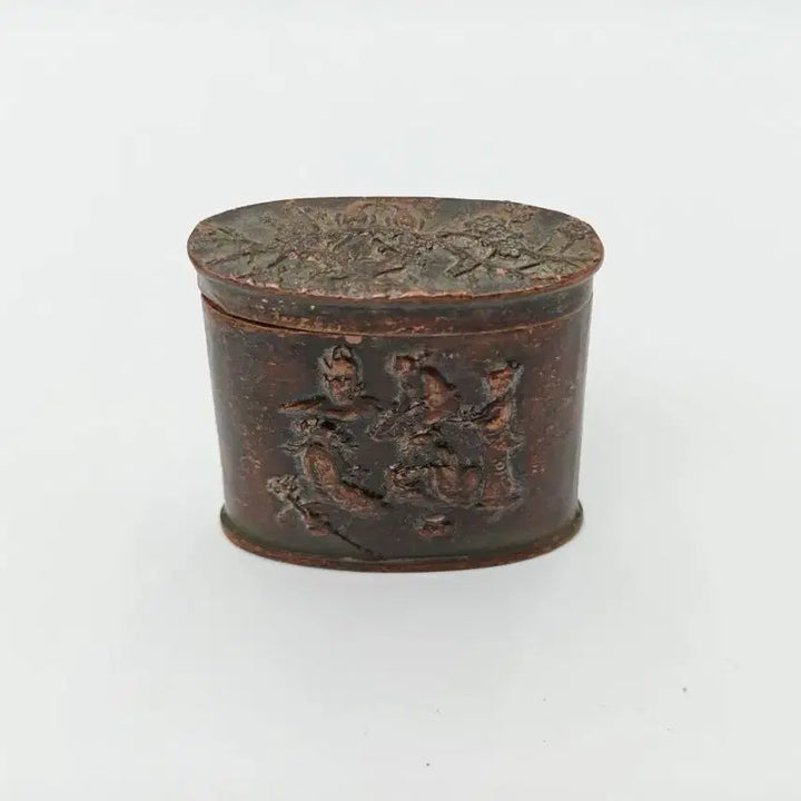 [BUNJANG] Qing Dynasty / Republic of China Period Bronze Incense Container with Figure Decoration - Chinese Antiques, Collectibles / [진품] 청말 민국시기 동제 인물문 향합 중국골동품 고미술품 수집품