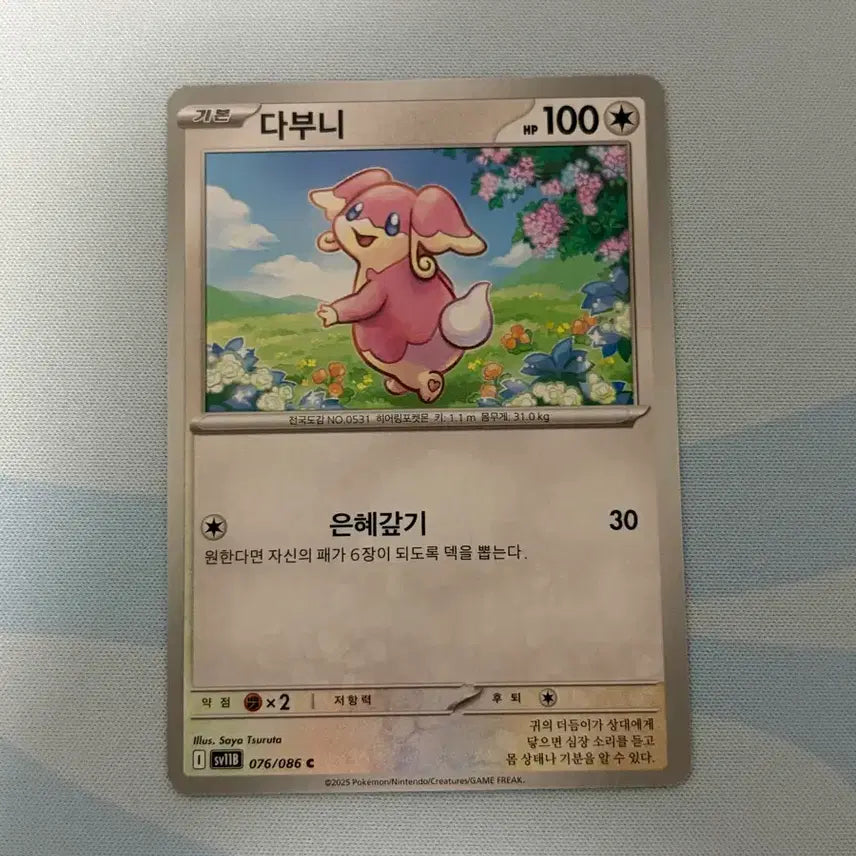 [BUNJANG] Pokemon Card Dabuni C / 포켓몬카드 다부니 c