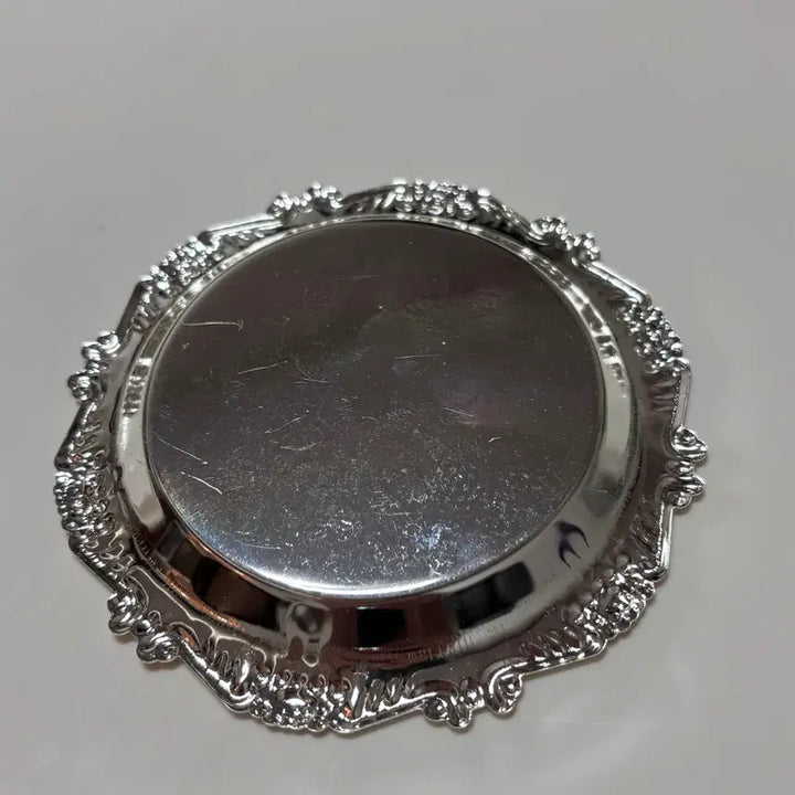 [BUNJANG] Antique Silver Tray with Rose Decoration (Set of 2) / 앤틱 실버 트레이 장미 장식 2개