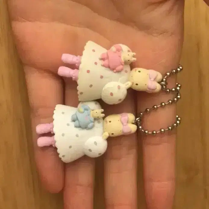 [BUNJANG] Sanrio Classic Japanese Style Marron Cream Keychain Strap Figure Set / (세트)일본고전풍 키티 친구 마론크림 키링 스트랩 피규어 똥사이즈