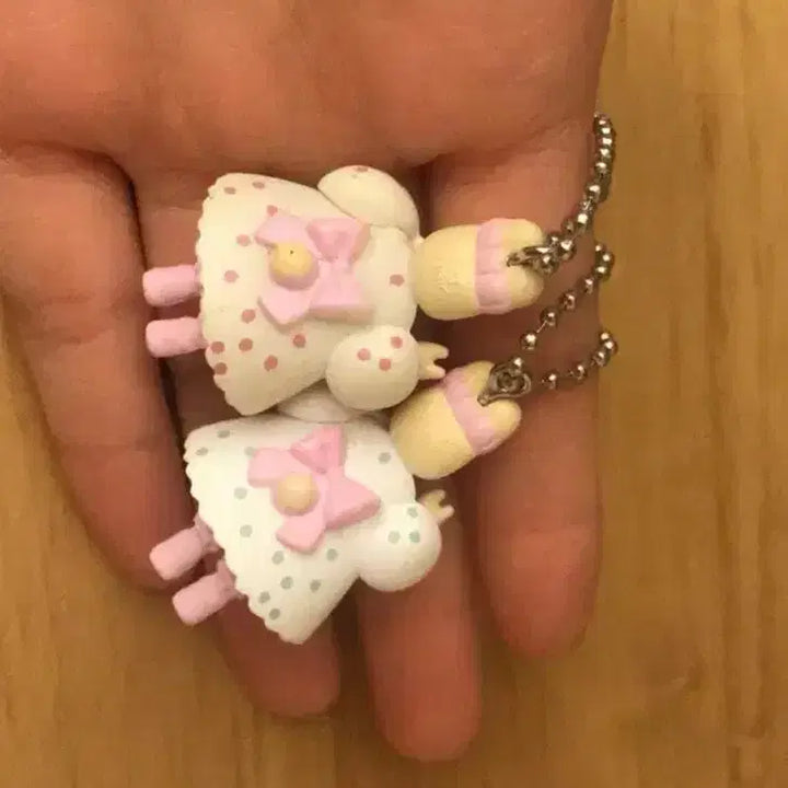 [BUNJANG] Sanrio Classic Japanese Style Marron Cream Keychain Strap Figure Set / (세트)일본고전풍 키티 친구 마론크림 키링 스트랩 피규어 똥사이즈