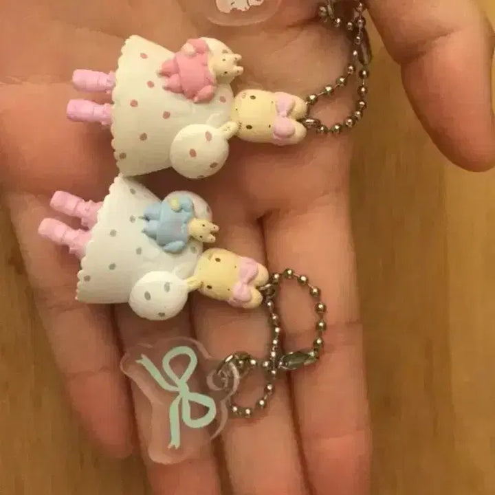 [BUNJANG] Sanrio Classic Japanese Style Marron Cream Keychain Strap Figure Set / (세트)일본고전풍 키티 친구 마론크림 키링 스트랩 피규어 똥사이즈
