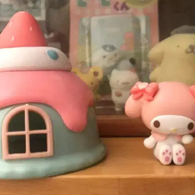 [BUNJANG] My Melody Japanese Retro Style Ice Cream House Figure Set / 레어! 일본고전풍 마이멜로디 아이스크림 하우스 피규어 인형 세트