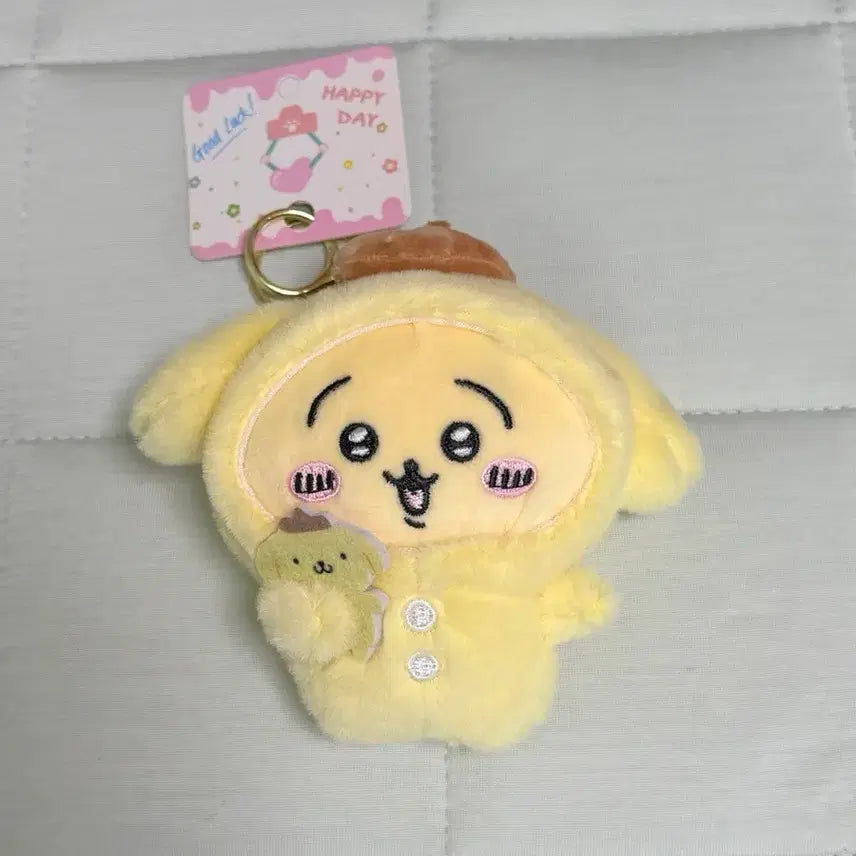 [BUNJANG] Sanrio Pompompurin x Monjakku Usagi Collaboration Plush Keychain / 산리오 폼폼푸린 X 먼작귀 우사기 콜라보 인형키링
