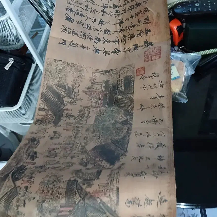 [BUNJANG] Antique Scroll Painting and Calligraphy Scroll / 고서화 족자 옛 그림 서예 족자 약7미터