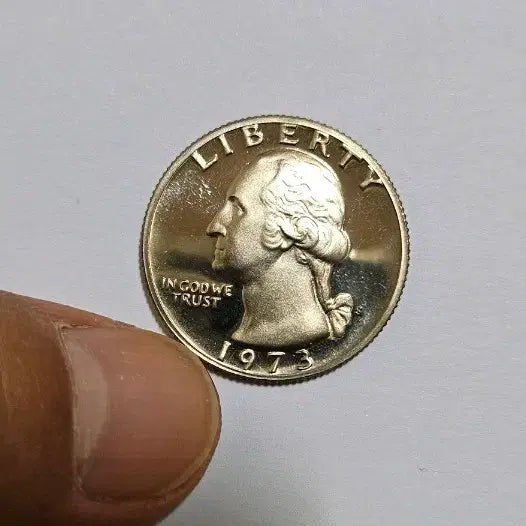 [BUNJANG] 1973 US Washington Quarter Dollar 25 Cent Uncirculated Proof Coin / 미국 1973년(s) 워싱턴 쿼터달러 25센트 무광프루프 주화(외국동전)