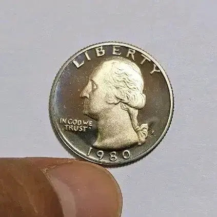 [BUNJANG] 1980 Washington Quarter Dollar 25 Cent Matte Proof Coin / 미국 1980년(s) 워싱턴 쿼터 달러 25센트 무광프루프 주화(외국동)