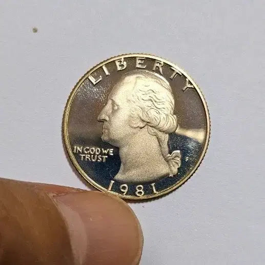 [BUNJANG] 1981 Washington Quarter Dollar 25 Cent Coin (Uncirculated Proof) / 미국 1981년(s) 워싱턴 쿼터달러 25센트 무광프루프 주화(외국동전)