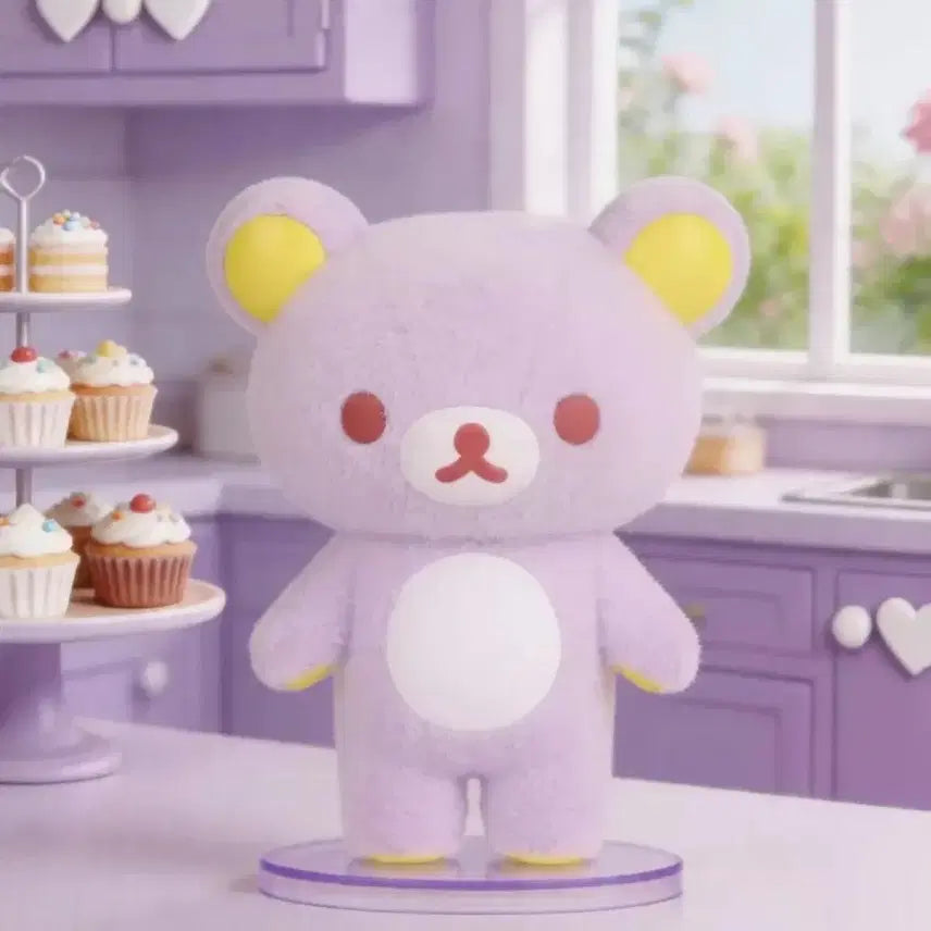 [BUNJANG] Rilakkuma Sherbet Fluffy Mascot Figure (Purple) / 리락쿠마 샤베트 플로키 마스코트 피규어 보라색