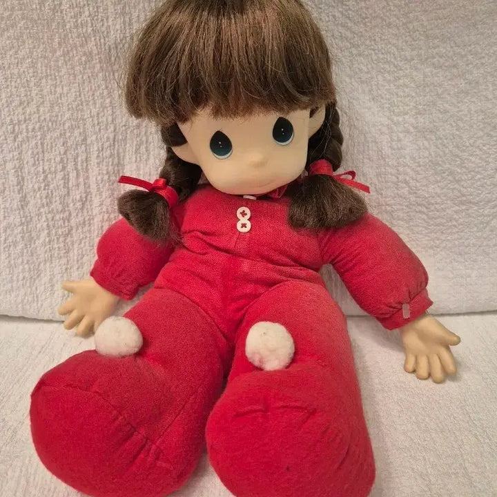 [BUNJANG] Precious Moments Red Pigtail Girl Doll 30cm / 프레셔스 모먼츠 빨간색 양갈래 소녀 인형