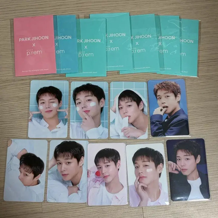[BUNJANG] Park Jihoon MakePrem Limited Edition Photocard &amp; Cosmetics Bundle Set / 박지훈 메이크프렘 포토카드, 화장품 풀세트 일괄 구성 판매