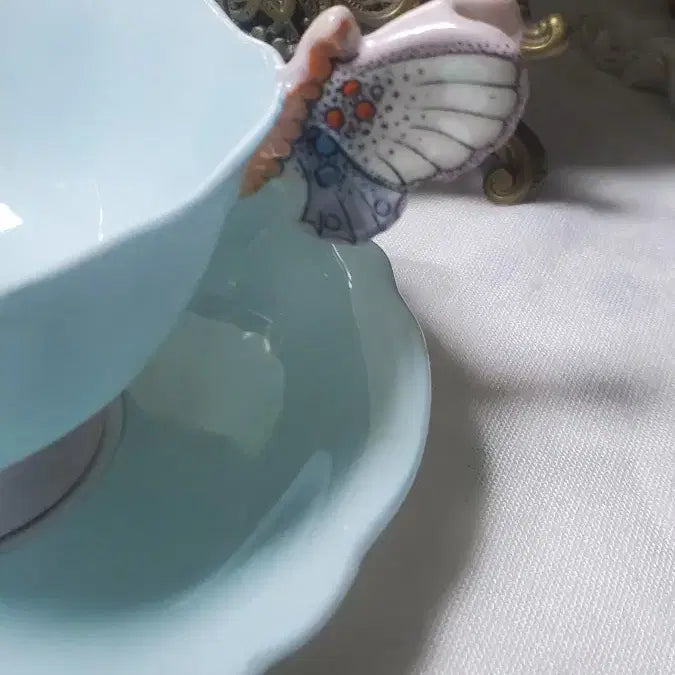 [BUNJANG] Paragon Butterfly Handle Teacup and Saucer Set / 파라곤 나비핸들잔 듀오
