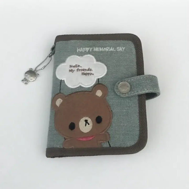 [BUNJANG] Classic Diary Cover Bear Denim Notebook / 고전 다이어리 커버 곰 데님 수첩 헤이세이
