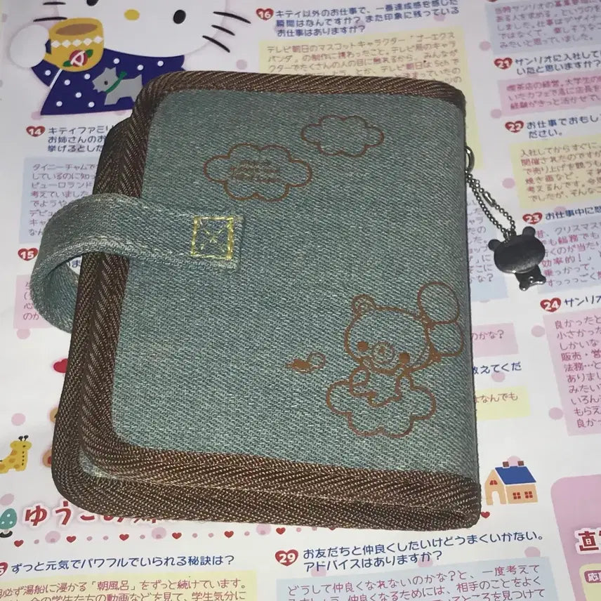 [BUNJANG] Classic Diary Cover Bear Denim Notebook / 고전 다이어리 커버 곰 데님 수첩 헤이세이