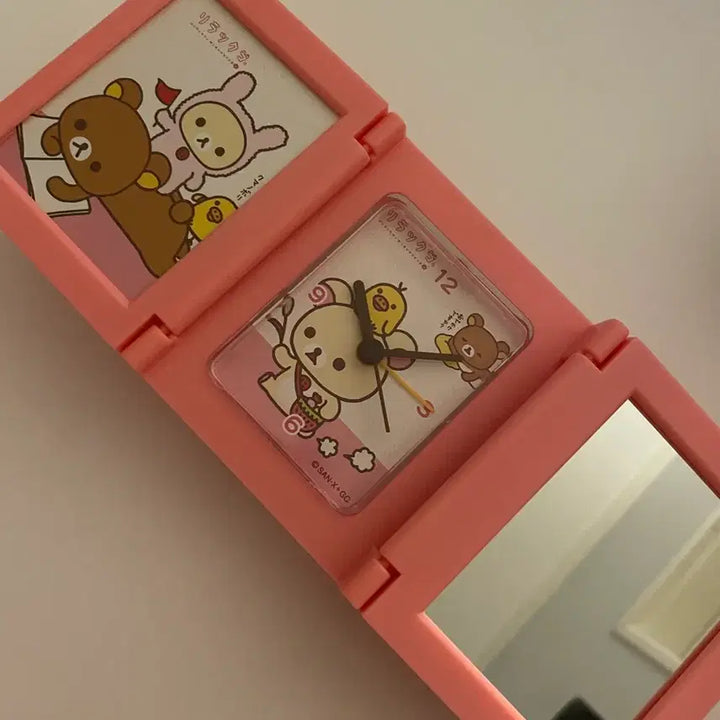 [BUNJANG] Rilakkuma Classic Folding Tabletop Mirror Clock / 파격할인 / 리락쿠마 고전 접이식 탁상 거울 시계