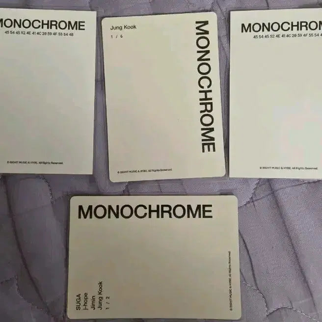 [BUNJANG] BTS Jungkook Monochrome Photocard / 방탄소년단, 정국 모노크롬 포카