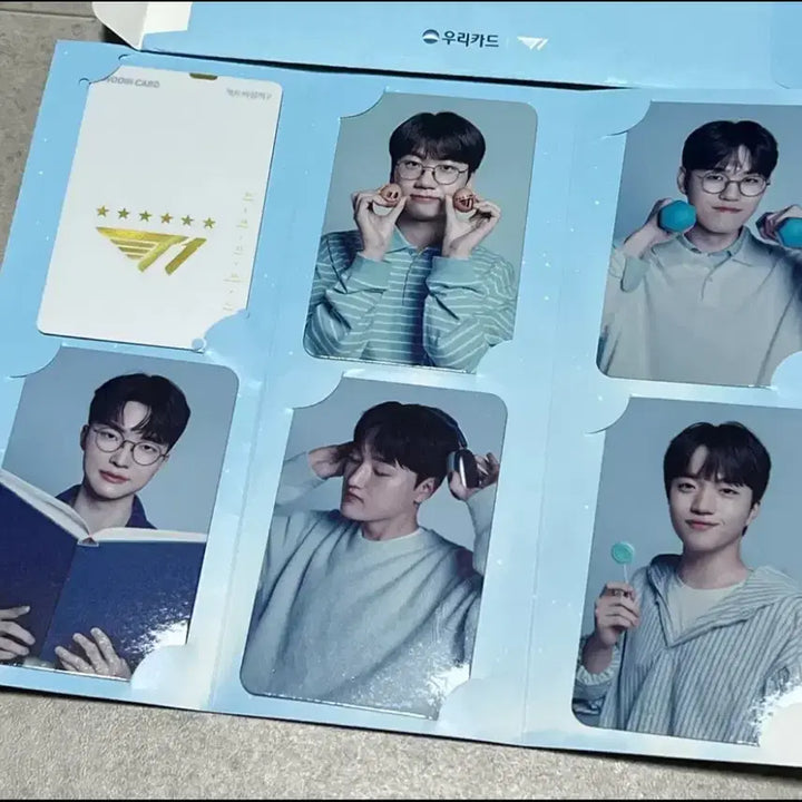 [BUNJANG] T1 Woori Card Woori Bank Photocard 5-Set + Collectible White Gold Card / T1 우리카드 우리은행 포토카드 5종 세트 + 소장용 화이트 골드 카드