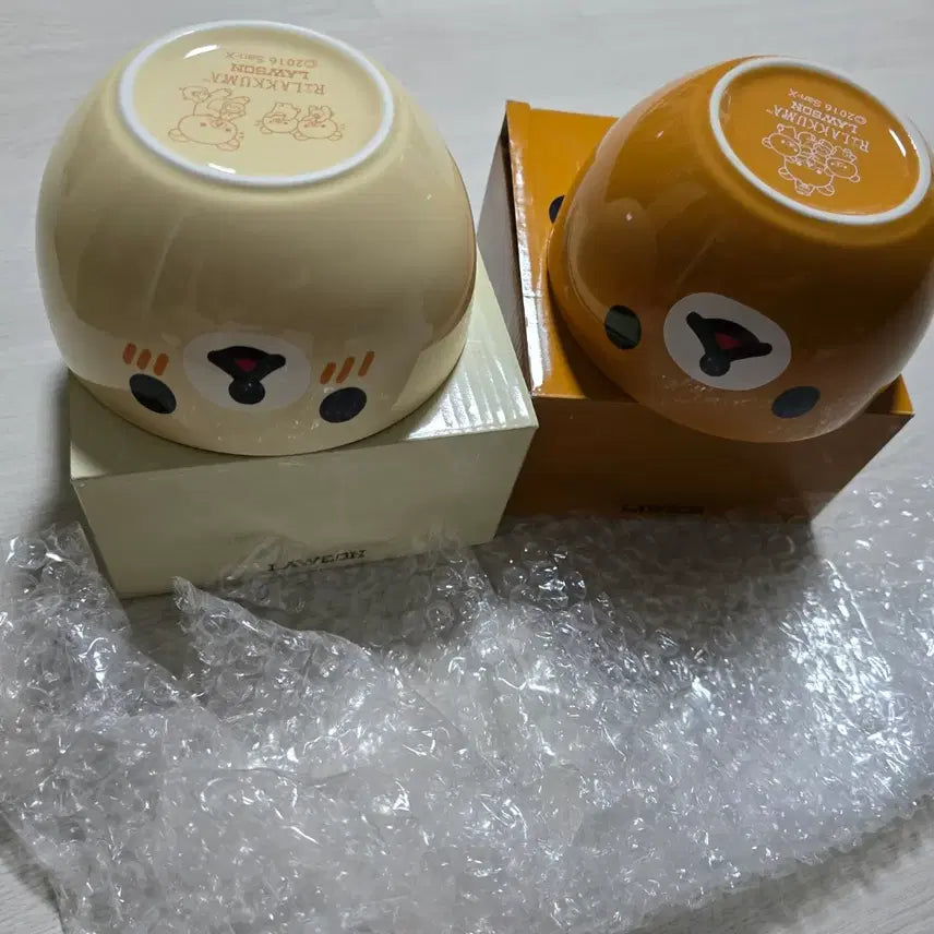 [BUNJANG] Rilakkuma Lawson Collaboration 2016 Bluish Bowl Set / 2016 리락쿠마 로손 콜라보 발그레 그릇 미사용 새제품