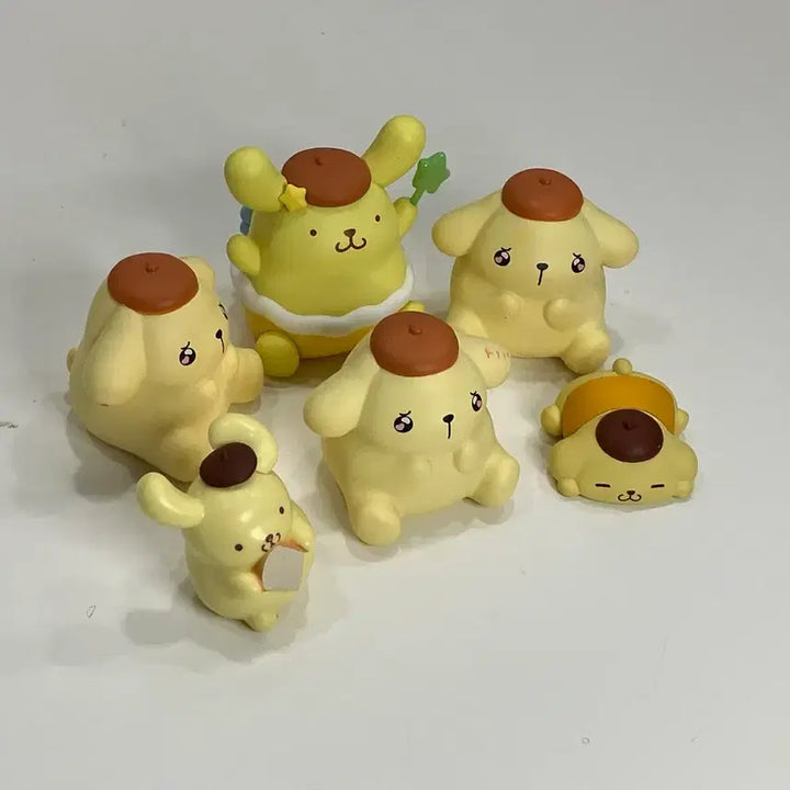 [BUNJANG] Sanrio Pompompurin Figure 6-Piece Bundle Set / 산리오 폼폼푸린 피규어 6종 일괄