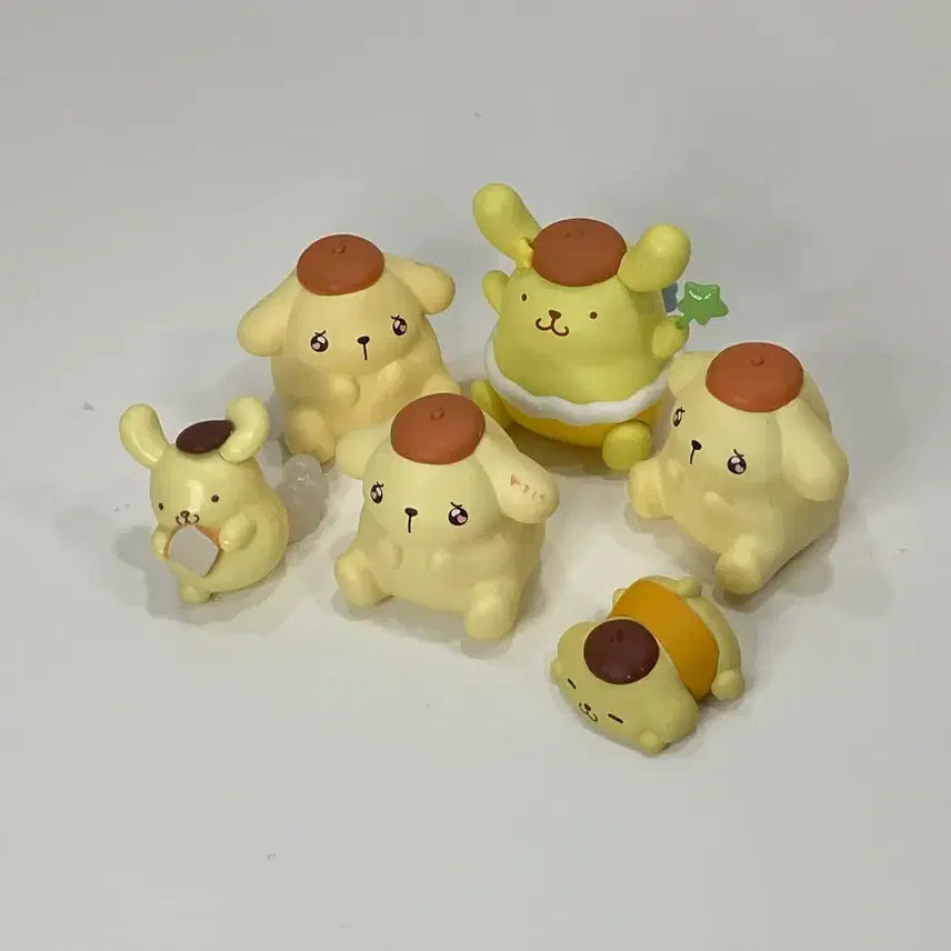 [BUNJANG] Sanrio Pompompurin Figure 6-Piece Bundle Set / 산리오 폼폼푸린 피규어 6종 일괄