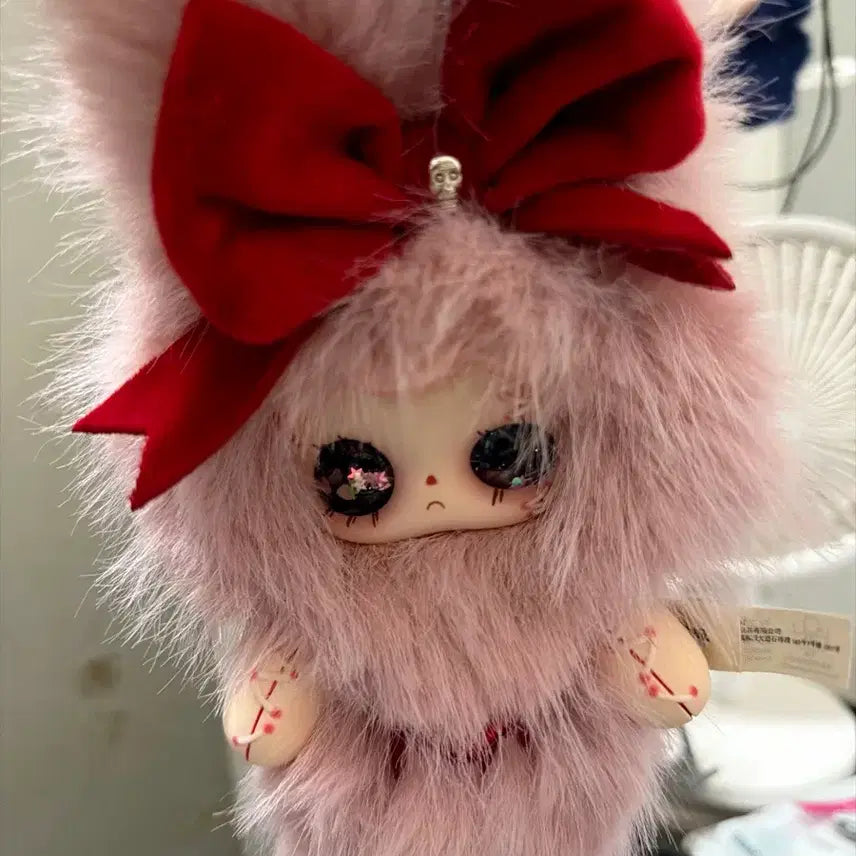 [BUNJANG] BABYSSRI Pink Fur Yuna Doll Keychain / 베이비쓰리 핑크 퍼 유나 인형 키링