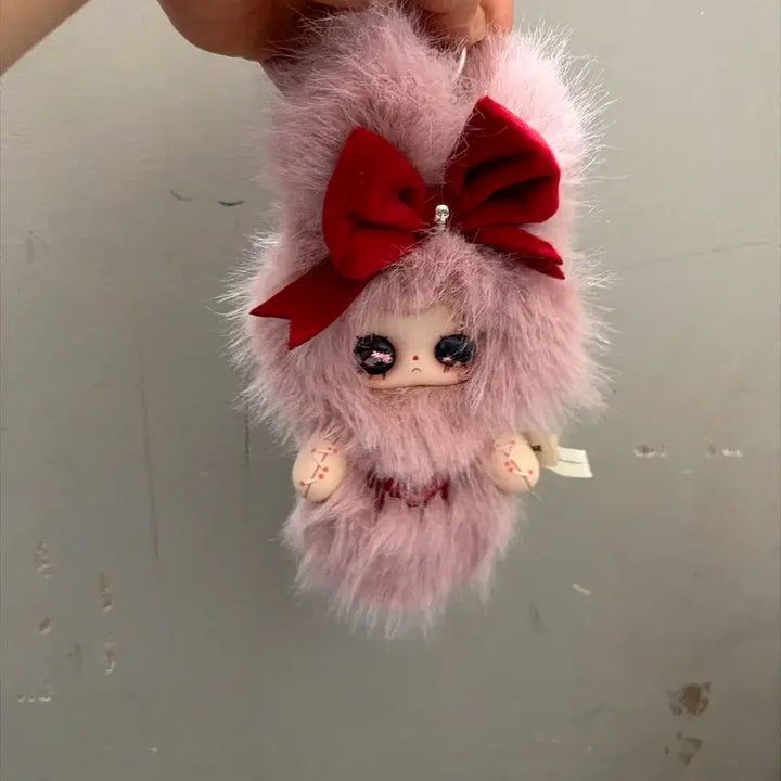 [BUNJANG] BABYSSRI Pink Fur Yuna Doll Keychain / 베이비쓰리 핑크 퍼 유나 인형 키링
