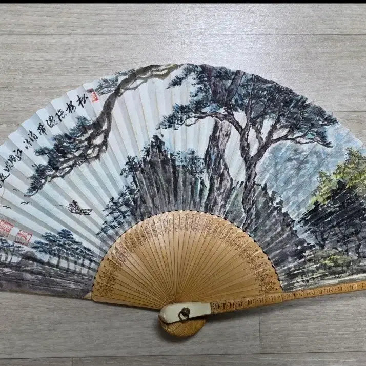 [BUNJANG] 15-Panel Hapjukseon Folding Fan with Traditional Painting / 합죽선 (15마디)