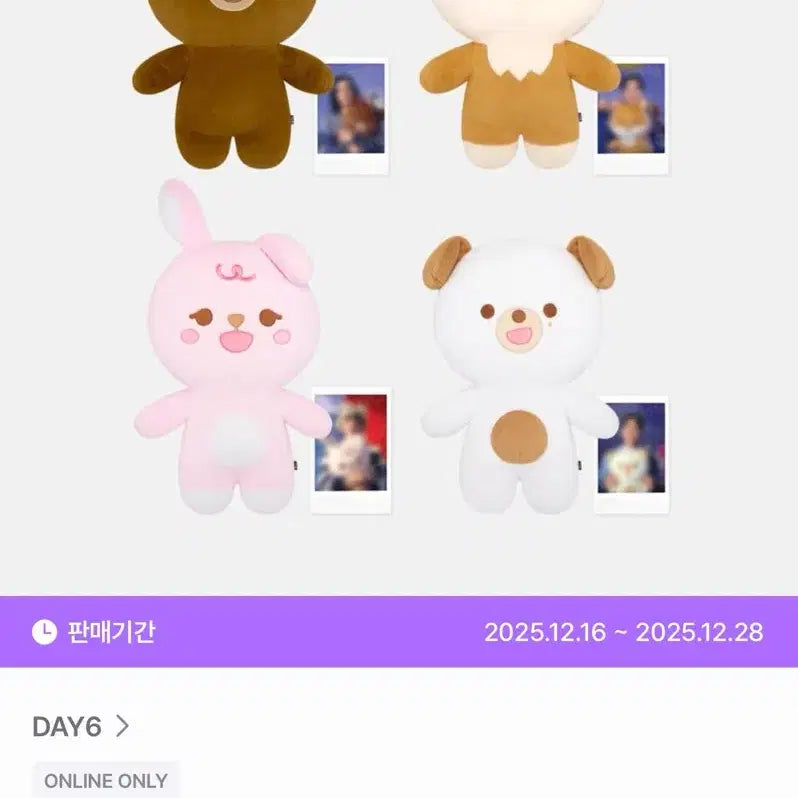 [BUNJANG] DAY6 Plush / DAY6 자쁘멀  케 입니다.