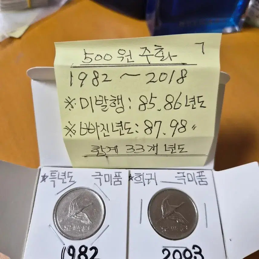 [BUNJANG] 500 Won Coin Collection (1982-2018) - 33 Pieces / 옛날 500원 주화. (82~2018. 33점 일괄 판매)