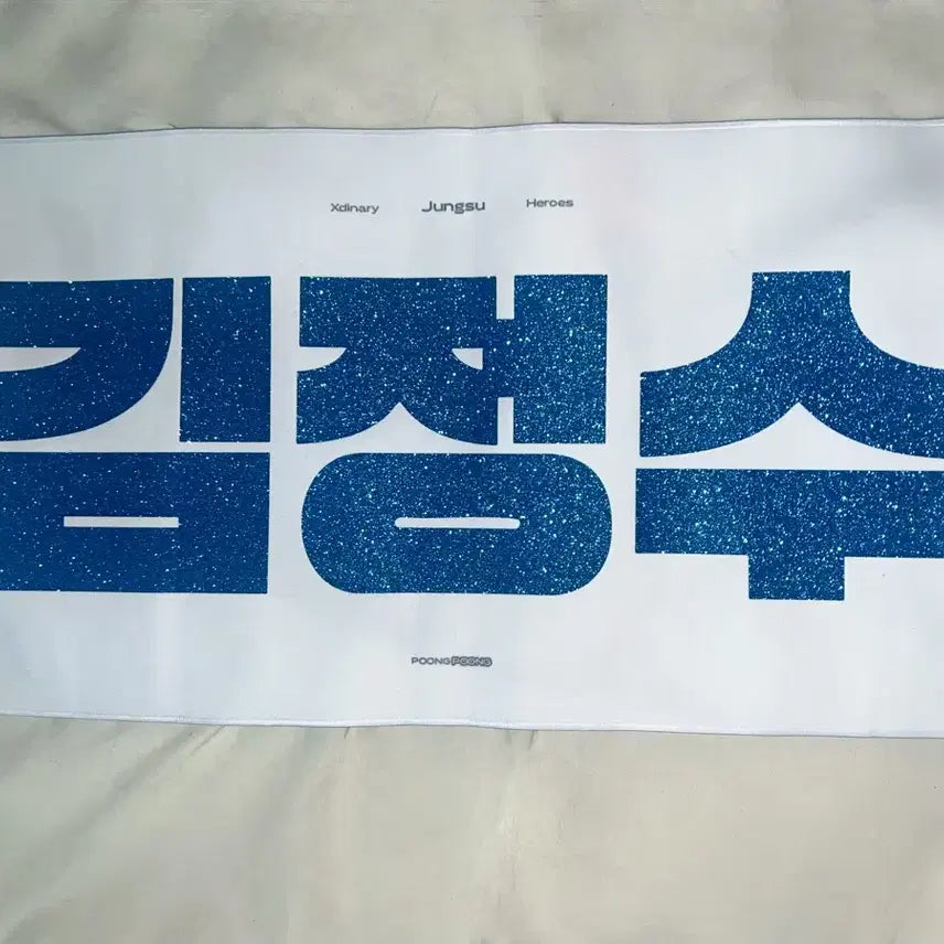 [BUNJANG] XODIAC ZSUNG Glitter Reversible Slogan Fan / 엑디즈 정수 반사 슬로건 우치와 엑몬즈 냥듀 포카