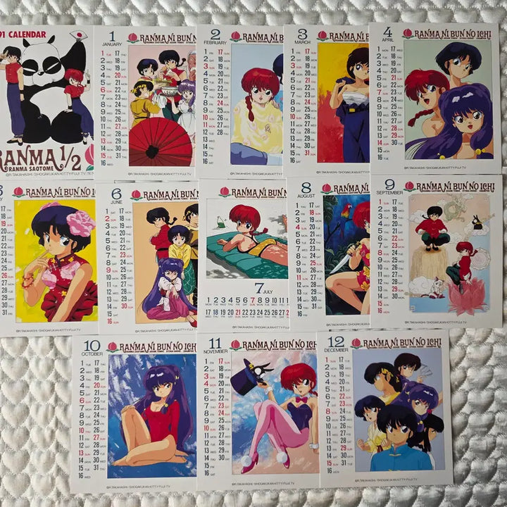 [BUNJANG] Ranma 1/2 1991 Desk Calendar / 란마1/2 1991 탁상 캘린더