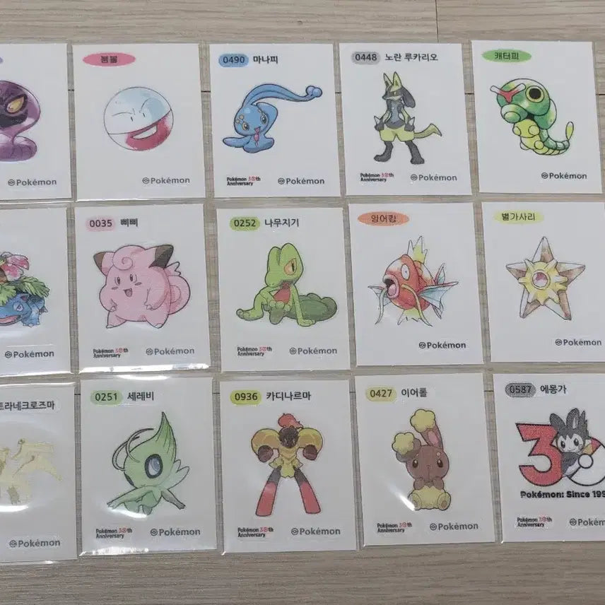 [BUNJANG] Pokemon 30th Anniversary Artwork Stickers Bundle Set / 포켓몬 30주년 아트워크 띠부씰