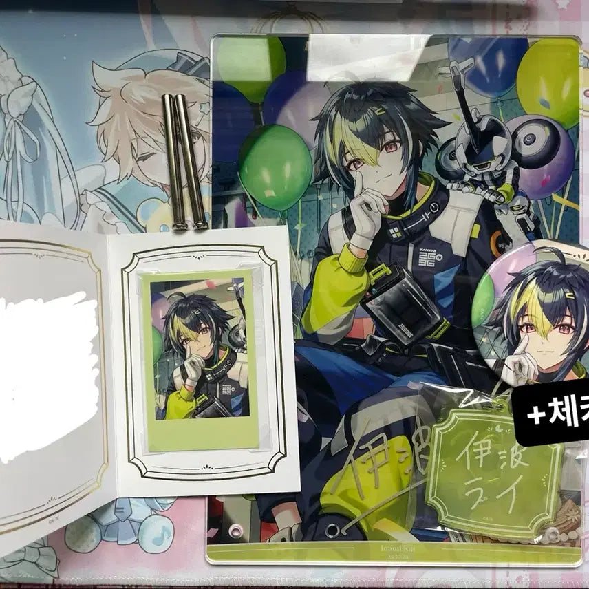 [BUNJANG] Inami Rei 2025 Birthday Goods B5 Acrylic Panel Set + Cheki Can Badge Bundle Set / 이나미 라이 2025 생일굿즈 B5 아크릴판넬 세트 + 체키 캔뱃지 일괄