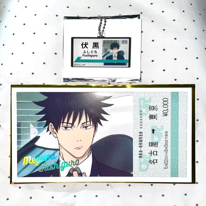 [BUNJANG] Jujutsu Kaisen Megumi Acrylic Keychain &amp; Ticket-Style Card Set / 주술회전 메구미 쥬쥬탐방 세트