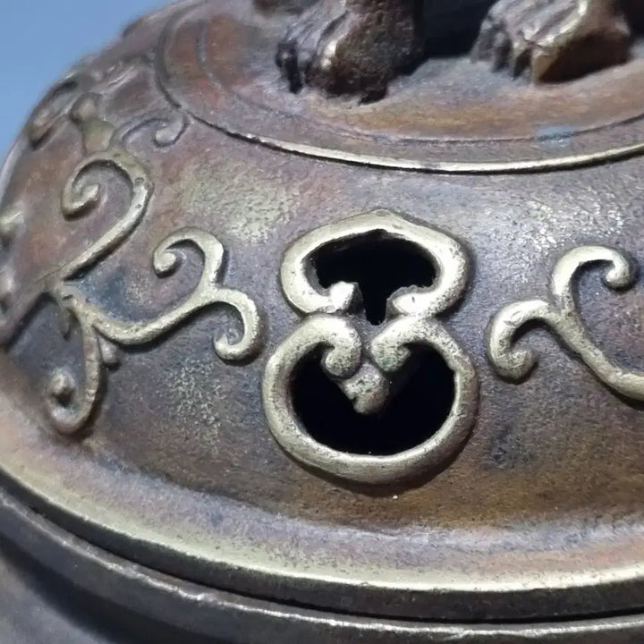 [BUNJANG] Ming Dynasty Xuande Mark Bronze Tripod Censer with Double Dragon Handles / 대명선덕년제 용문 쌍이룡 삼족 향로