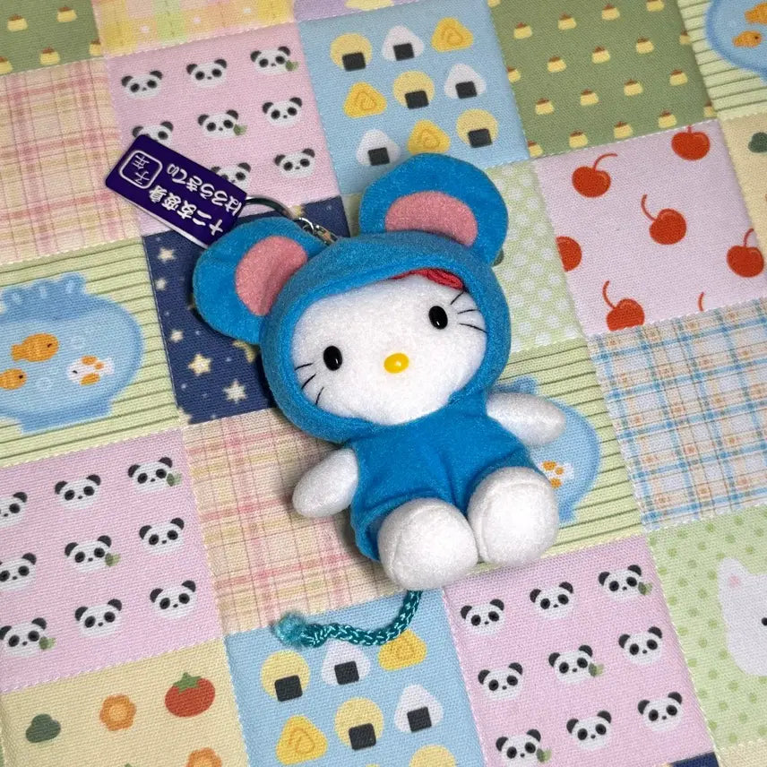 [BUNJANG] Vintage Sanrio Hello Kitty Zodiac Mouse Keychain / 고전 키티 십이지신 쥐 인형 키링