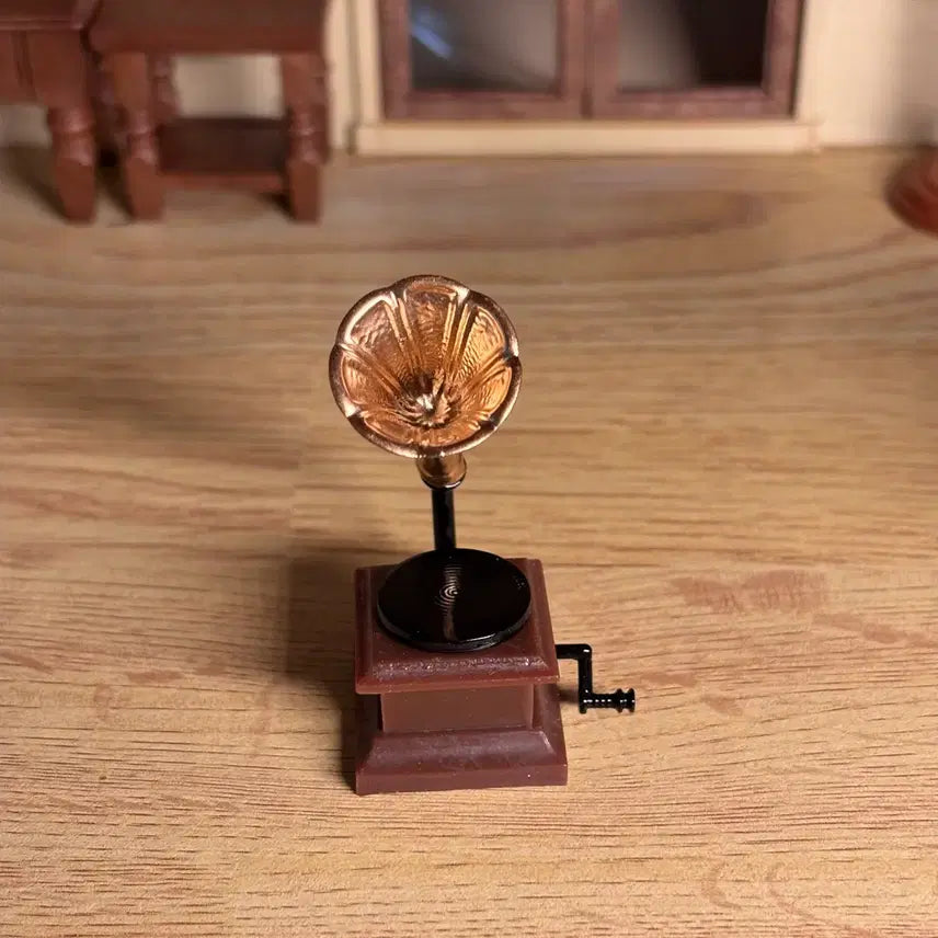[BUNJANG] Miniature Gramophone LP Gold Brown / 미니어처 축음기 LP 골드 브라운