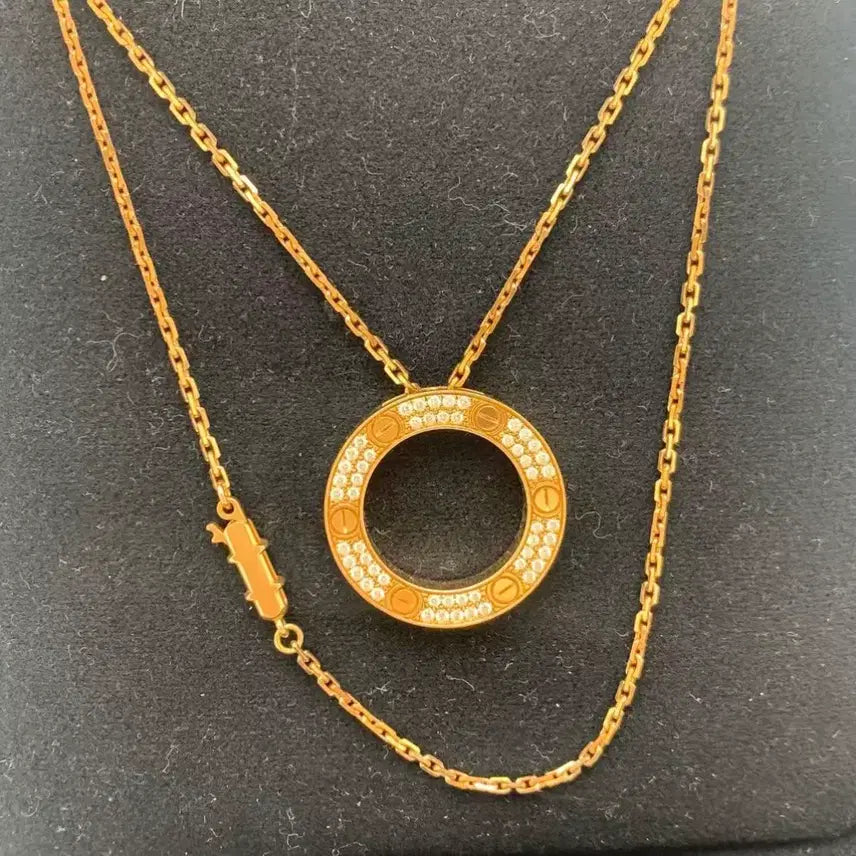[BUNJANG] Cartier LOVE Diamond Necklace Rose Gold / 까르띠에 LOVE 다이아 목걸이 로즈골드 커플용