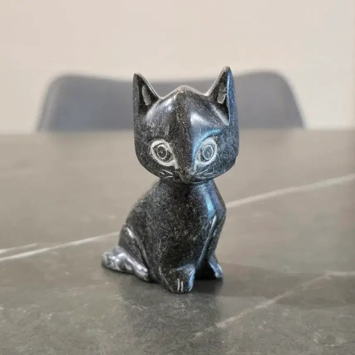 [BUNJANG] Hand-carved Soapstone Cat Figurine from Turkey / 터키 Soapstone 수공예 고양이 조각상