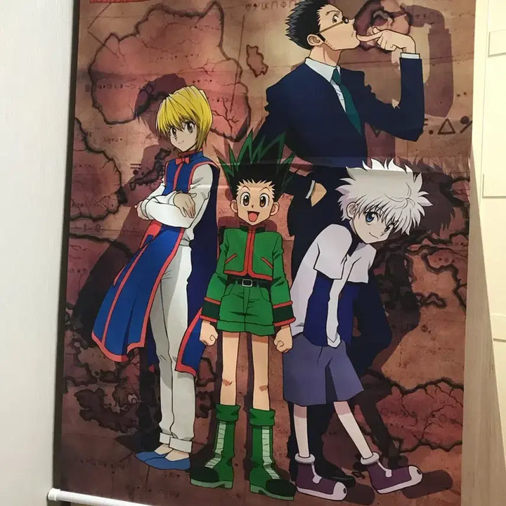 [BUNJANG] Hunter x Hunter Official Tapestry Poster - Killua, Gon, Leorio, Kurapika / 헌터헌터 공식 태피스트리 굿즈 포스터 키르아 곤 레오리오 크라피카