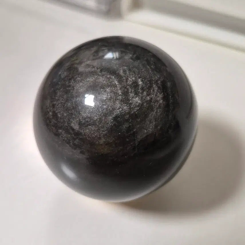 [BUNJANG] Silver Obsidian Sphere Natural Stone / 실버 옵시디언 스피어 원석