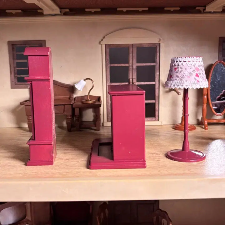 [BUNJANG] Sylvanian Families Old Wall Clock, Fireplace &amp; Stand Bundle Set / 실바니안 올드 벽시계 벽난로 스텐드 일괄