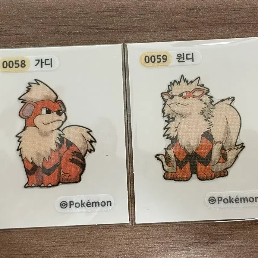 [BUNJANG] Pokemon Stickers - Growlithe &amp; Arcanine / 포켓몬 띠부씰 가디 윈디