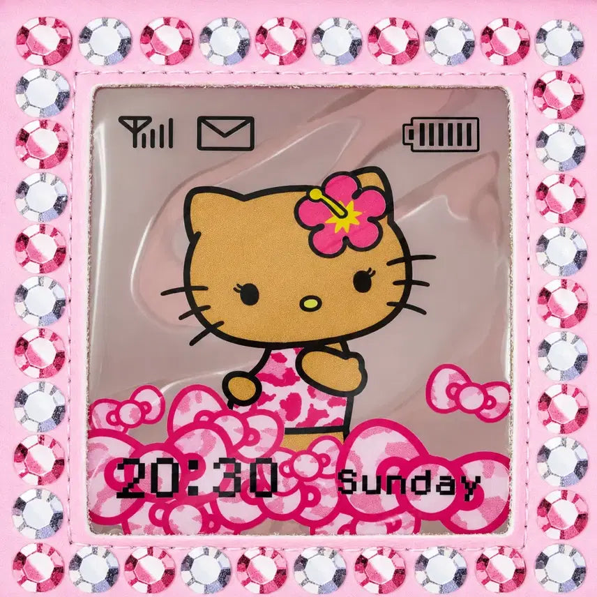 [BUNJANG] Sanrio Hello Kitty Tanning Gyaru Pink Leopard Phone Case Pencil Pouch / 일본가) 산리오 태닝 헬로키티 갸루 핑크 호피 가라케 휴대폰 모양 필통
