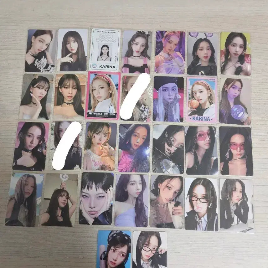 [BUNJANG] Aespa Karina Photocard Bundle Set (28 cards) / 에스파 카리나 포카 양도 일괄 28장