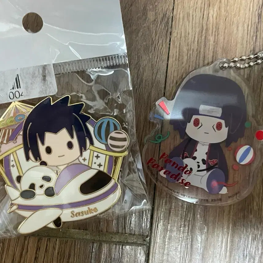 [BUNJANG] Naruto Sasuke Itachi China Kuji Badge &amp; Keychain Set / 나루토 사스케 이타치 중국 쿠지 뱃지, 키링