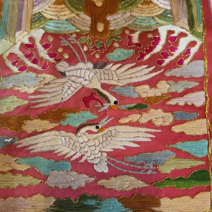 [BUNJANG] Late Joseon Dynasty Embroidered Rank Badge (2 pcs) / 구한말 조선 자수 흉배
