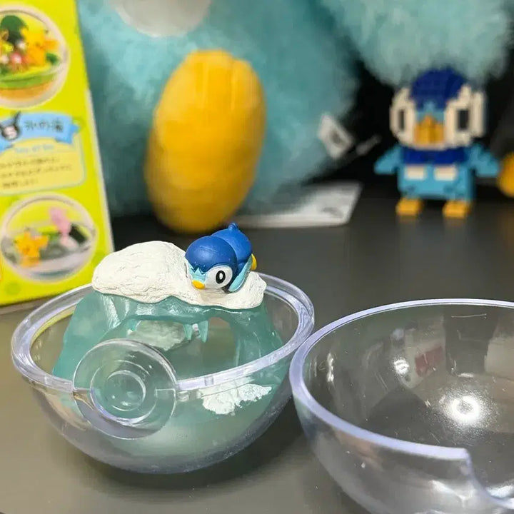 [BUNJANG] Pokemon Piplup and Terrarium Figure Set / 포켓몬 피카츄 팽도리 테라리움